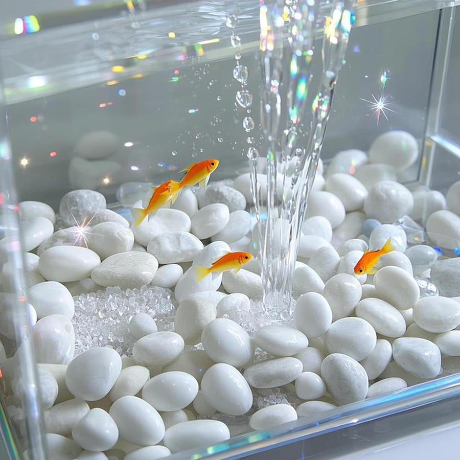 400g White Polished Natural Ri - Aquarium Sand White ulasan dan harga