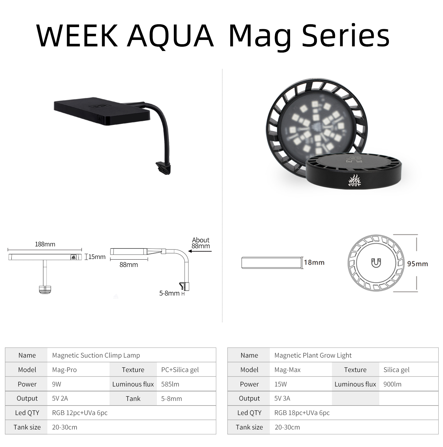WEEK AQUA Mag Pro Mag Max Nano - Planted Aquarium Uv Light ulasan dan harga