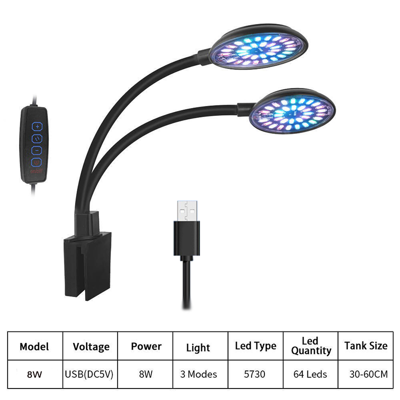 USB Aquarium LED Light Fish Ta - Aquarium Plant Light Spectrum ulasan dan harga