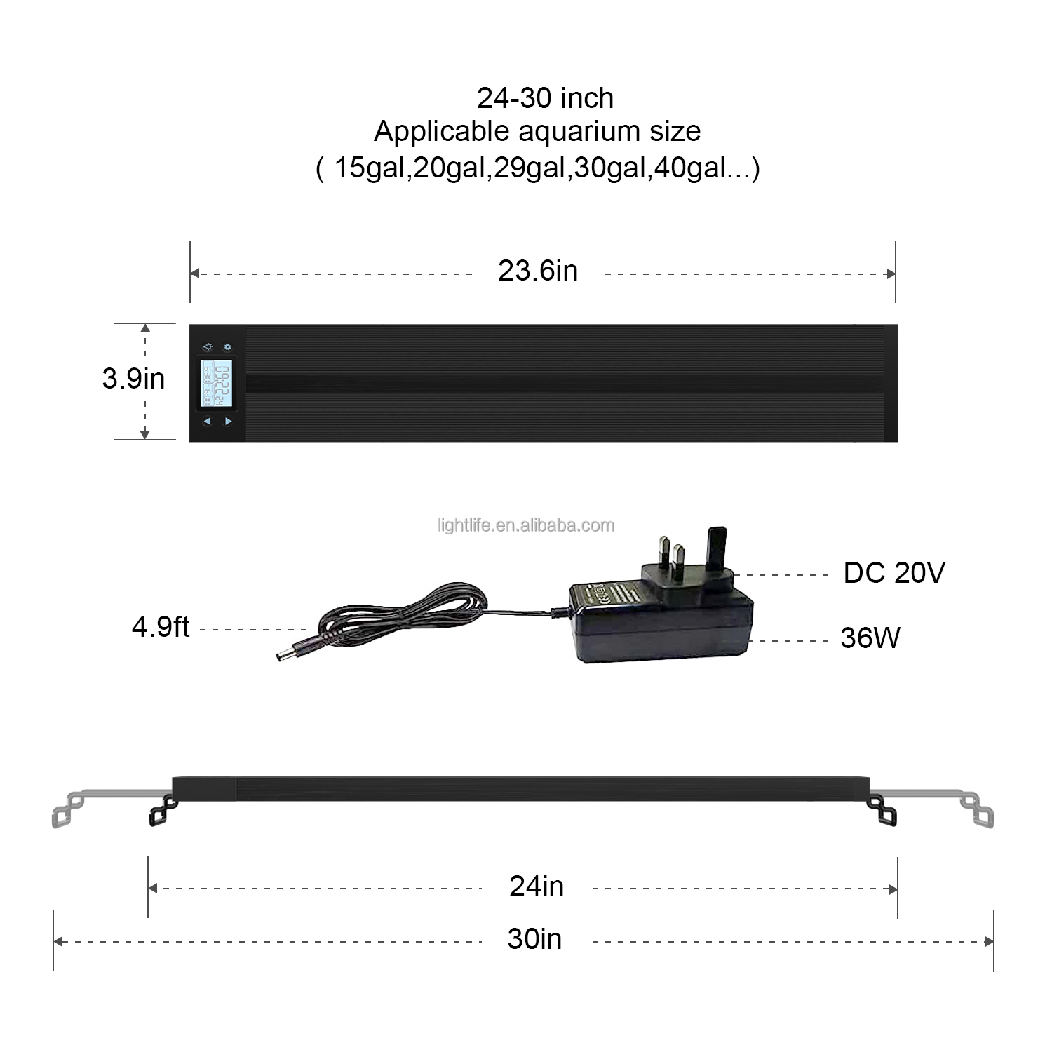 18-68W US UK EU Plug WRGB Full - Aquarium Plant Uk ulasan dan harga