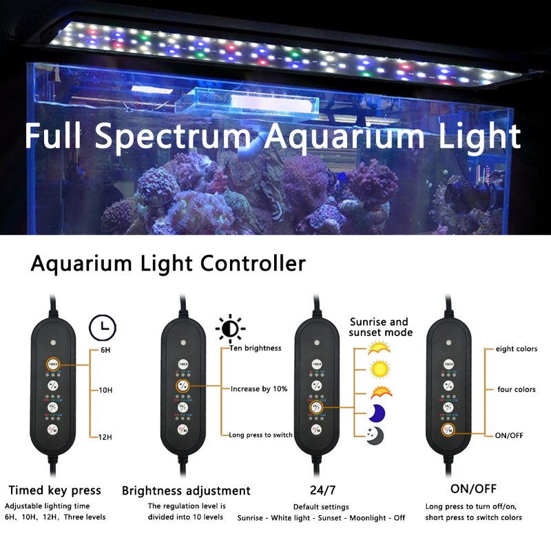 LED Fish Tank Light Full Spect - Aquarium Plant Light Spectrum ulasan dan harga